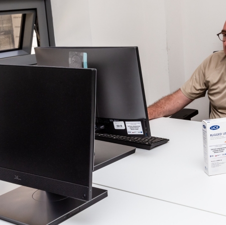 Employee working with computer