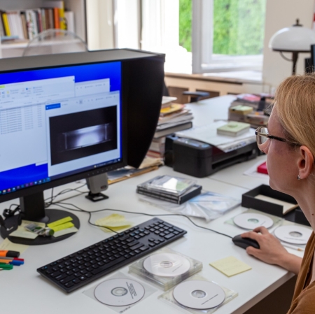 Employee working with computer