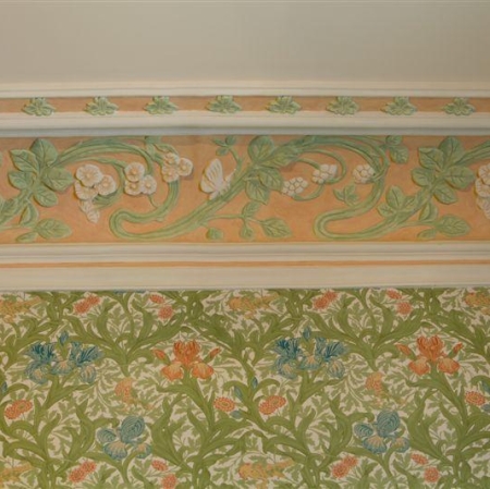 A richly decorated colorful wall