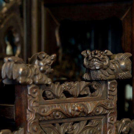 Wooden mirror decoration