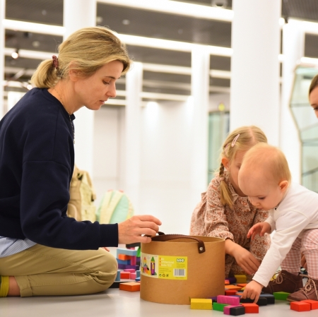 Activities for children taking place in the exhibition space