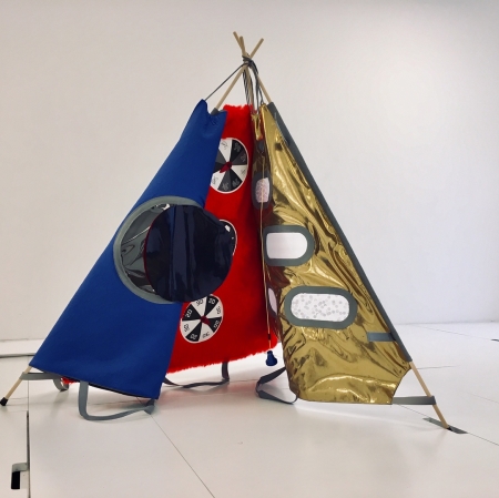 A triangular tent