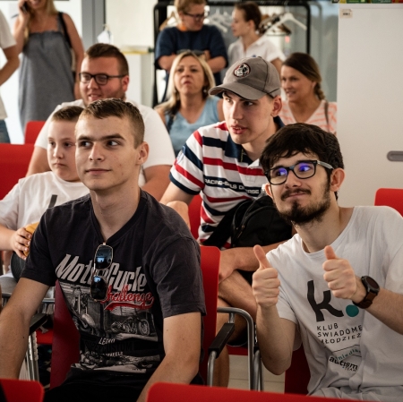 People sitting in the hall