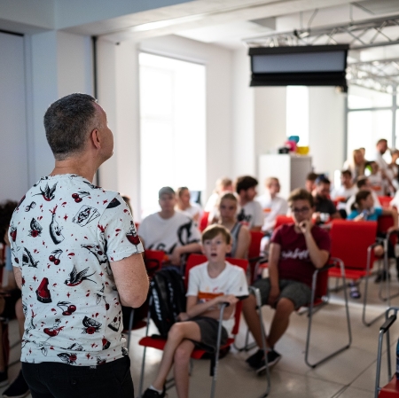 People sitting in the hall