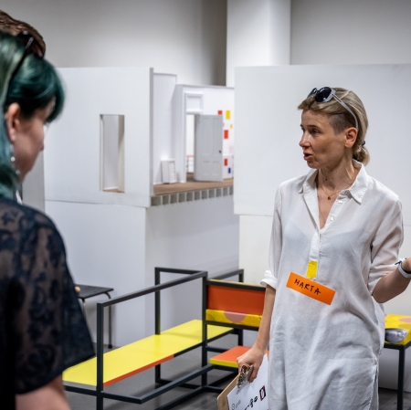 A person talking to the audiance