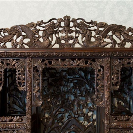 Richly decorated wooden furniture