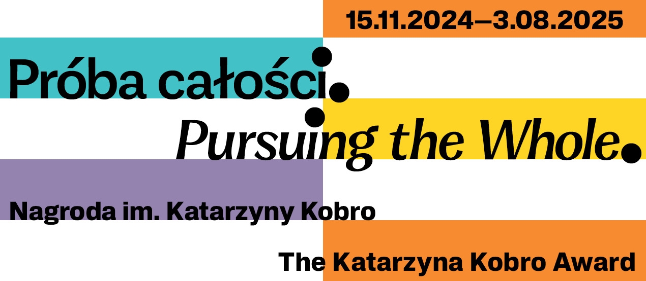 Colourful stripes, black letters