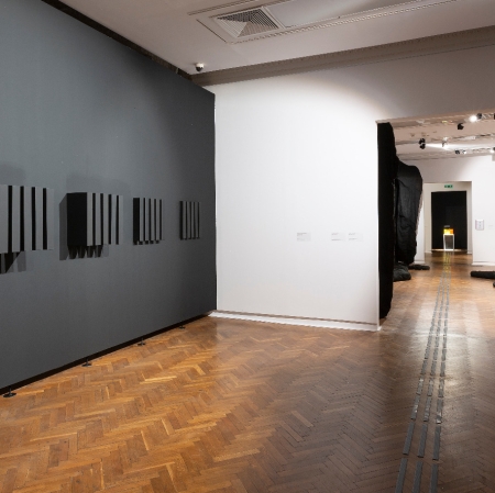 View on the Exhibition "War Against Homes. The Neoplastic Room in Solidarity with Ukraine", photography: P. Tomczyk