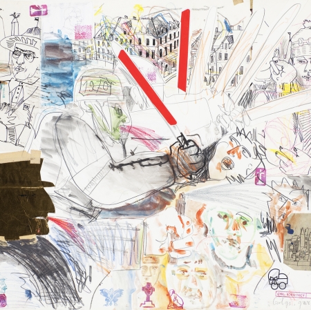 Edward Dwurnik, "Tanks, Gas, and Long Truncheons", 1981, from the collection of Muzeum Sztuki in Łódź