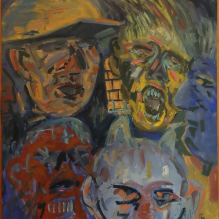 Edward Dwurnik, "Drunk Heads", 1984, donation of Prof. Roman Zarzycki, from the collection of Muzeum Sztuki in Łódź