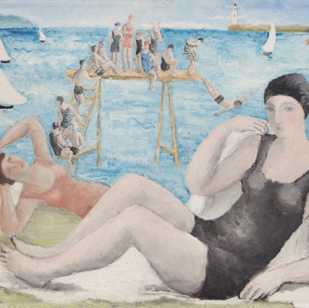 Alicja Halicka, „Na plaży”, ok. 1920, olej na płótnie, kolekcja Marka Roeflera / Villa la Fleur, Konstancin Jeziorna