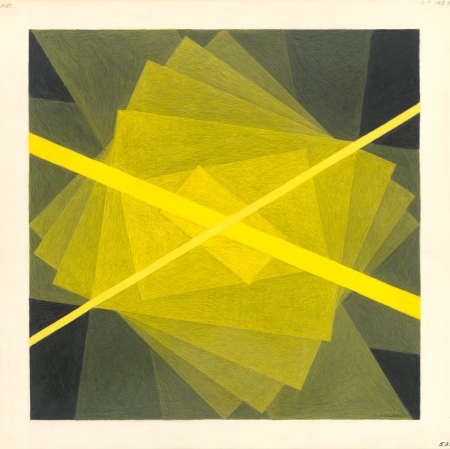 Z. Waldheims, "Drawing No 535", 1983, pencils, paper, 60 × 60 cm, courtesy of the artist, collection of the Latvian National Museum of Art