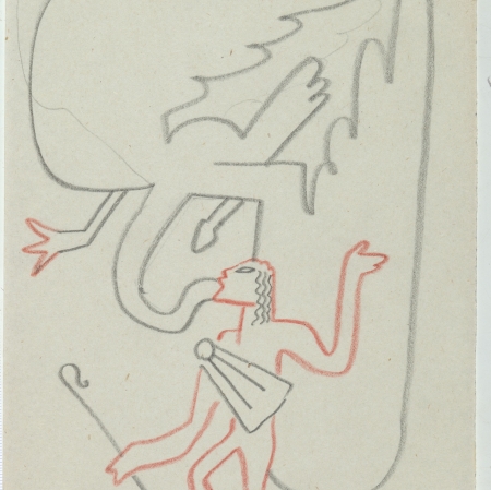Sergei Eisenstein, drawings from the series: Untitled, n. d., colored pencil on paper, private collection: Alexander Gray Associates, New York; Matthew Stephenson, London