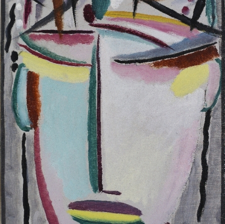 Alexej Jawlensky Wielkie milczenie nr 6/Grand Silence no 6. Face of the Saviour, 1918-1919 olej, tektura/ oil, cardboard, Muzeum Sztuki w Łodzi