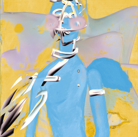 Justyna Wierzchowiecka „Archiwologia” z cyklu Museum Studies, fotografia cyfrowa, 2020. Na podstawie reprodukcji pracy Stanisława Fijałkowskiego, „Młody poeta” z kolekcji Muzeum Sztuki w Łodzi 