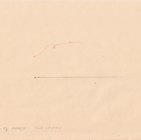 Nicola Durvasula, Untitled (requiem for fly), watercolour, pencil, fly on paper, 22.9 x 17 cm, 2015, courtesy of the artist