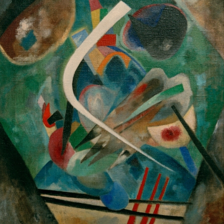Wassily Kandinsky, „Biała linia”, 1920, olej na płótnie, dzięki uprzejmości Museum Ludwig, Kolonia