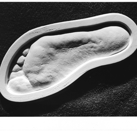Proposal for Left Boot Tread for Neal Armstrong, 1969, black and white photograph