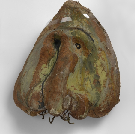 Franciszka Themerson, Maski Ubu, 1951, farba olejna na papier-maché © Themerson Estate, London Richard Saltoun Gallery, London