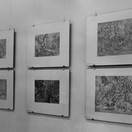 Dokumentacja wystawy „Mistrzowie akwaforty włoskiej XVII wieku.  Ze zbiorów Gabinetu Rycin Biblioteki Uniwersytetu Warszawskiego”, fot. archiwum Muzeum Sztuki w Łodzi