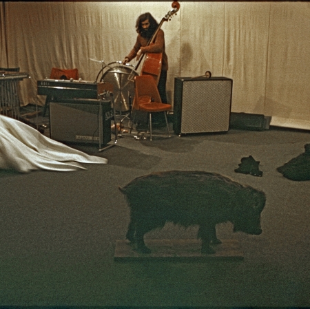 ‘Activities’ conducted in a Polish TV studio by Przemysław Kwiek, Zofia Kulik, Paweł Kwiek, Krzysztof Zarębski, Jacek Dobrowolski and members of the group Grupa w Składzie, 1972. Photo courtesy of Zofia Kulik. 