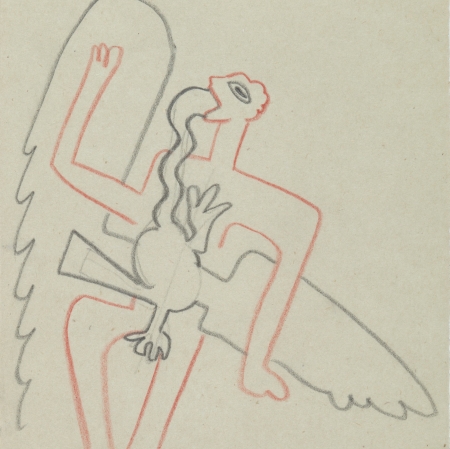 Sergei Eisenstein, drawings from the series: Untitled, n. d., colored pencil on paper, private collection: Alexander Gray Associates, New York; Matthew Stephenson, London