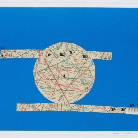 Katalin Ladik, „Zachód słońca”, 1975 kolaż, papier, z kolekcji Muzeum Sztuki w Łodzi