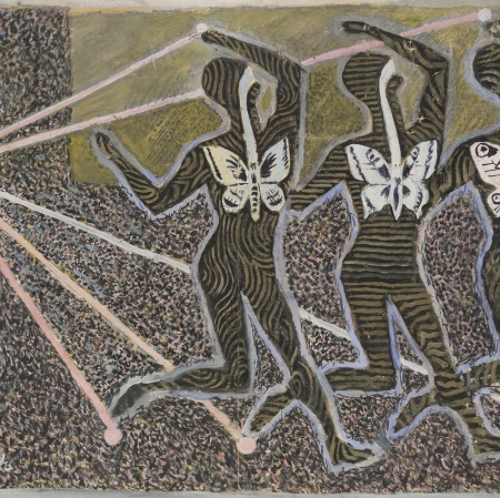 Jerzy Janisch, "Untitled (Getto)", after 1945, gouache, painting, collection of Muzeum Sztuki, Łódź