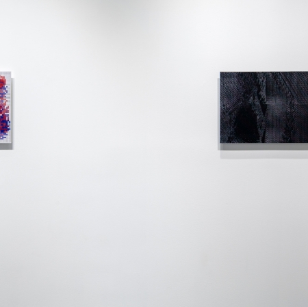 Agnieszka Kurant, "Artificial Society (Self-Segregation Model)", 2017, lenticular print, collaboration: Joanna Zielińska, courtesy of Tanya Bonakdar Gallery, New York / Los Angeles; Agnieszka Kurant, "Evolutions", 2014, lenticular print, courtesy of Tanya Bonakdar Gallery, New York / Los Angeles