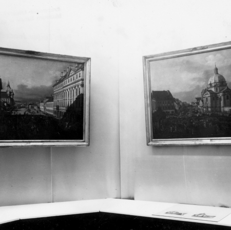 Widok wystawy „Bernardo Belotto Canaletto. 1721-1780. Obrazy z Zamku Królewskiego w Warszawie”, fot. archiwum Muzeum Sztuki w Łodzi