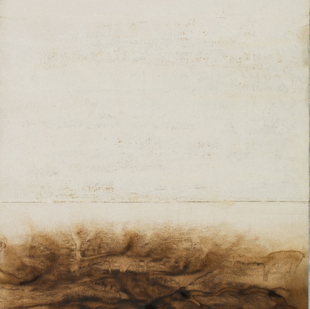 Andrzej Łobodzinki - Collage biały, 1964 gwasz, papier, 142 x 70 cm Muzeum Sztuki w Łodzi 