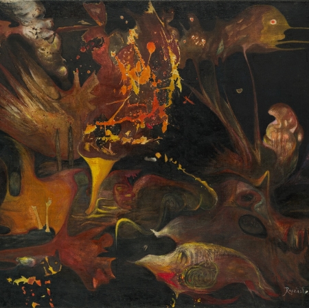 Erna Rosenstein, Conversation with an Archeologist, 1961, oil on canvas, Muzeum Sztuki in Łódź