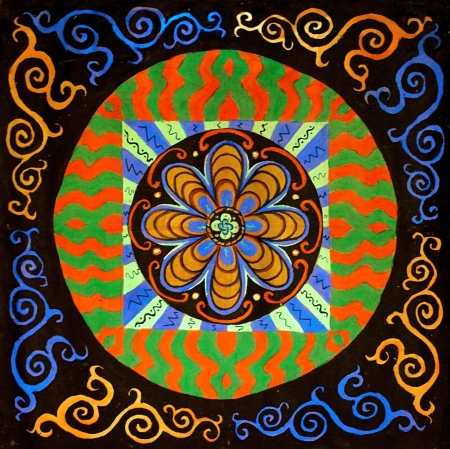 Karol Suka, Mandala 1, akryl na płótnie, 1992, dzięki uprzejmości artysty