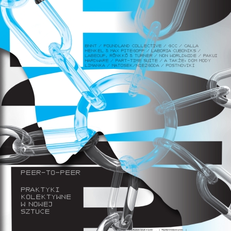 Peer-to-peer. Collective Practices in New Art, exhibition's poster, design: Noviki