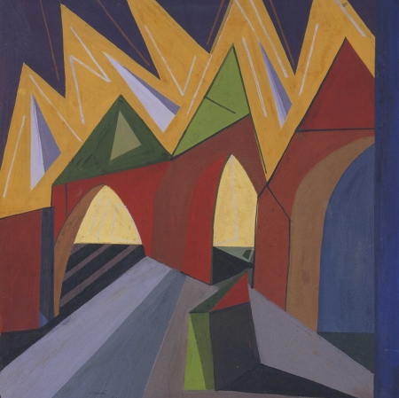 Enrico Prampolini, Projekt sceniczny do Papierowych róż Luciana Folgorego, 1920