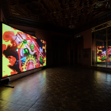 Work of Lu Yang, part of the exhibition "The Earth is Flat Again", photography: A. Zagrodzka