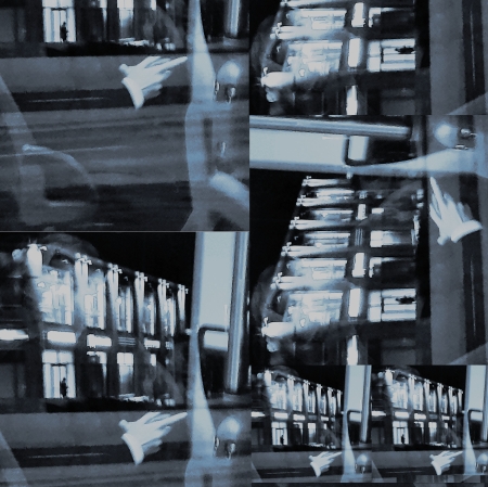 Blurred photography constituting a collage, depicted shots of the city
