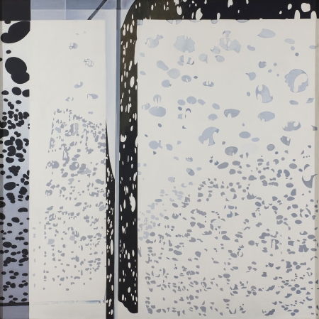 Obraz IX Hałat, Romana [malarz] Łódź, Polska 1979 wys. 146 cm, szer. 144 cm malarstwo akrylowe płótno, farba akrylowa